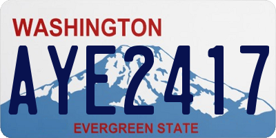 WA license plate AYE2417