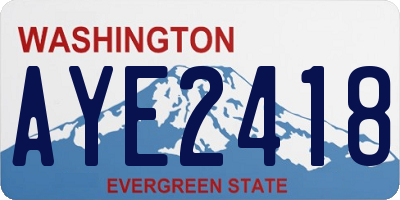 WA license plate AYE2418