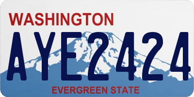 WA license plate AYE2424