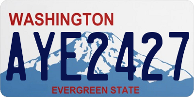 WA license plate AYE2427