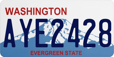 WA license plate AYE2428