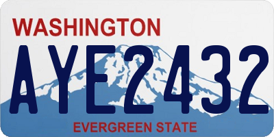 WA license plate AYE2432