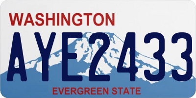 WA license plate AYE2433