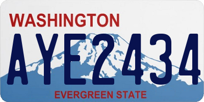 WA license plate AYE2434