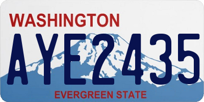 WA license plate AYE2435
