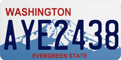 WA license plate AYE2438