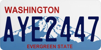 WA license plate AYE2447