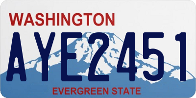 WA license plate AYE2451
