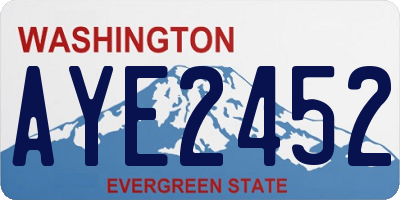 WA license plate AYE2452