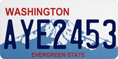 WA license plate AYE2453