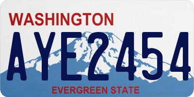 WA license plate AYE2454