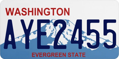 WA license plate AYE2455