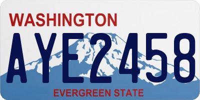 WA license plate AYE2458