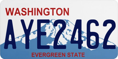 WA license plate AYE2462