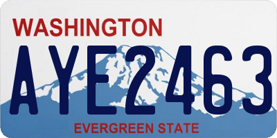 WA license plate AYE2463