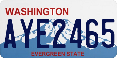 WA license plate AYE2465