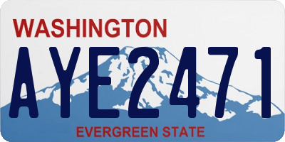 WA license plate AYE2471