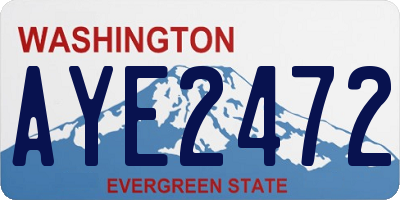 WA license plate AYE2472
