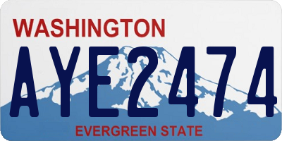 WA license plate AYE2474