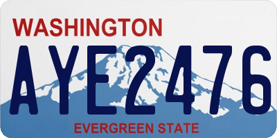 WA license plate AYE2476