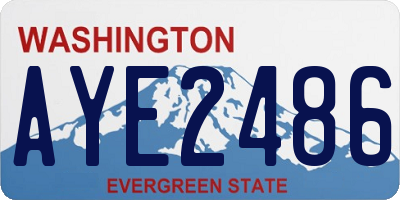 WA license plate AYE2486