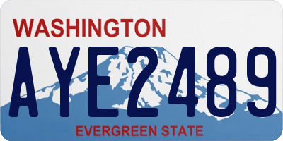 WA license plate AYE2489