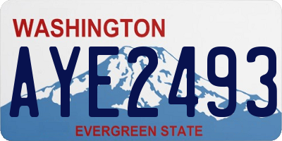 WA license plate AYE2493