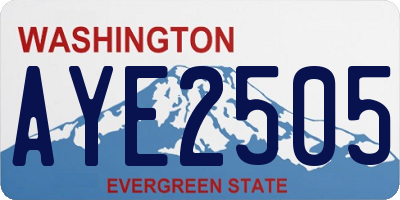 WA license plate AYE2505