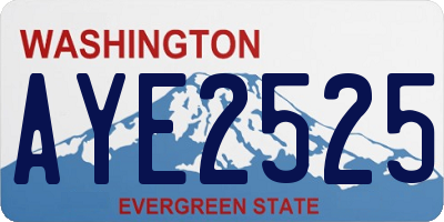 WA license plate AYE2525
