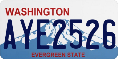 WA license plate AYE2526