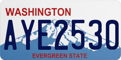 WA license plate AYE2530