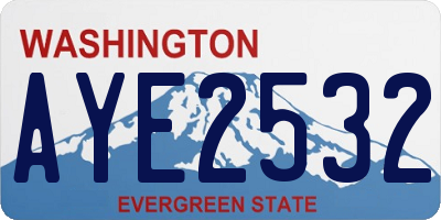 WA license plate AYE2532
