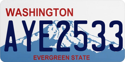 WA license plate AYE2533