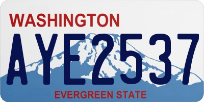 WA license plate AYE2537
