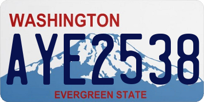 WA license plate AYE2538
