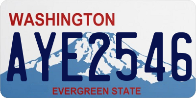 WA license plate AYE2546