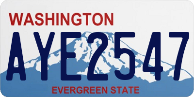 WA license plate AYE2547