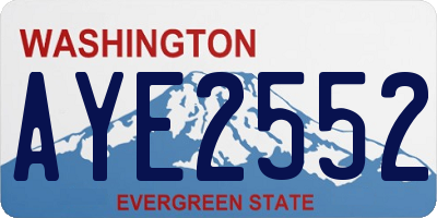 WA license plate AYE2552