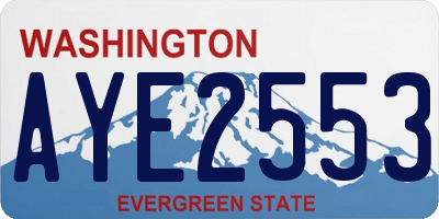 WA license plate AYE2553