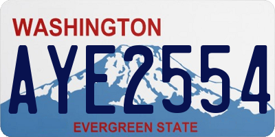 WA license plate AYE2554