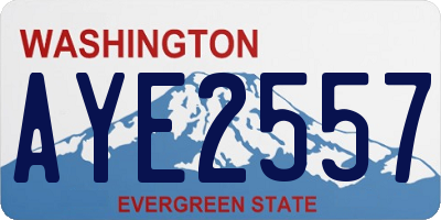 WA license plate AYE2557