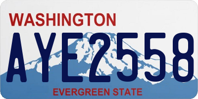 WA license plate AYE2558