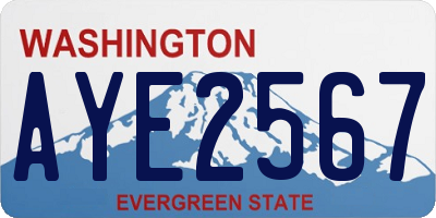 WA license plate AYE2567
