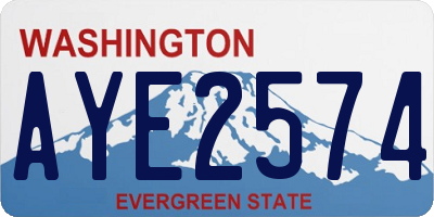 WA license plate AYE2574