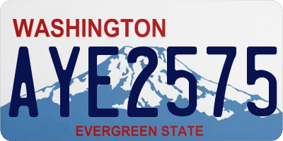 WA license plate AYE2575