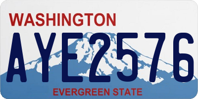 WA license plate AYE2576