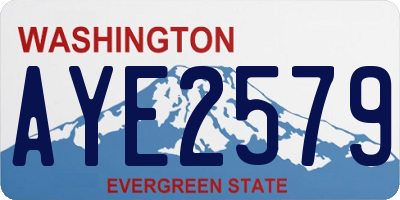 WA license plate AYE2579