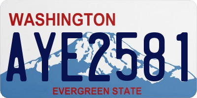 WA license plate AYE2581