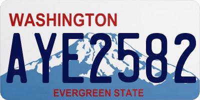 WA license plate AYE2582