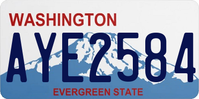 WA license plate AYE2584